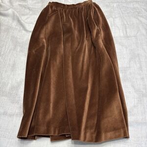 Breckenridge Vtg Corduroy Skirt size 8 Brown 70s 80s 90s Boho Hippie Max Pockets